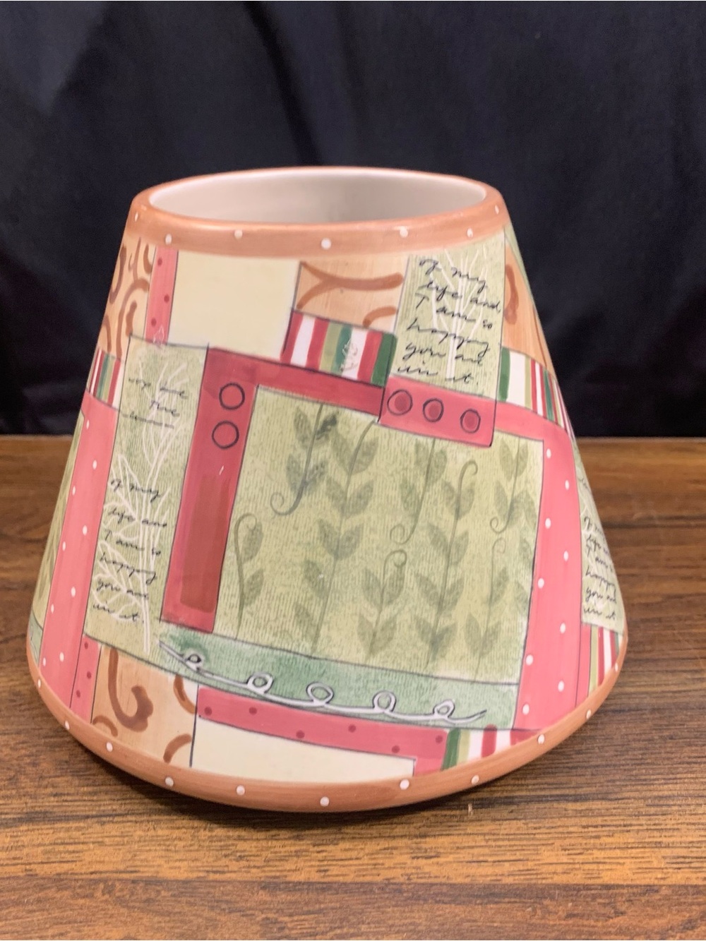 Retired โLove Lettersโ Yankee Candle Ceramic Shade Multicolor 7in MPN 097423